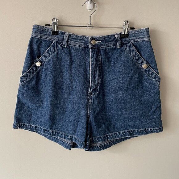 Vintage PSC Denim High Rise Shorts Medium Wash Blue 31 - Picture 2 of 6